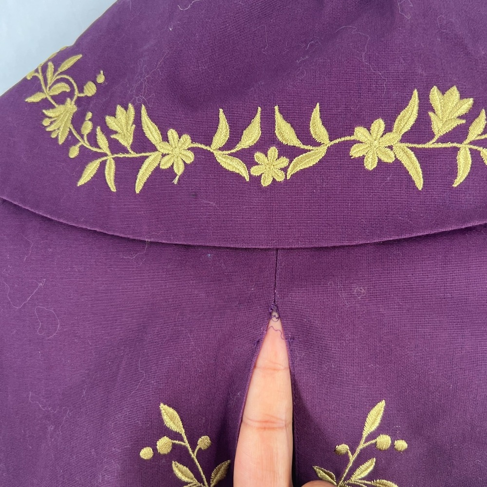Anthropologie Odille Bolero Jacket Women's 2 Purple Gold Embroidered Cotton - Picture 10 of 16